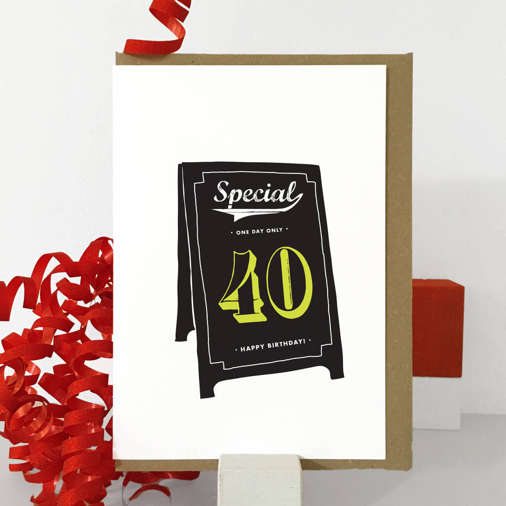 Image of 40th Special Age Birthday Card