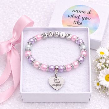 Personalised Great Granddaughter Charm Bracelet. Inc Free Gift Box And Message, 7 of 12