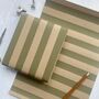 Olive Green Wide Stripe Pattern Fibre 450 X 320mm Size Wrapping Paper Sheet, thumbnail 3 of 5