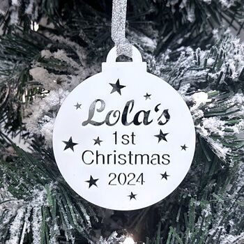 Baby's 1st Christmas Personalised Tree Decoration, 4 of 12