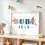 Safari Animal Personalised Name Print, thumbnail 1 of 5