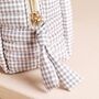 Personalised Grey Gingham Beauty Bag, thumbnail 3 of 6