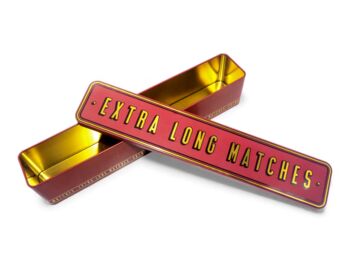 Extra Long Match Tin Storage Box Candle Gold Home Accessory Matches | Green, 8 of 12