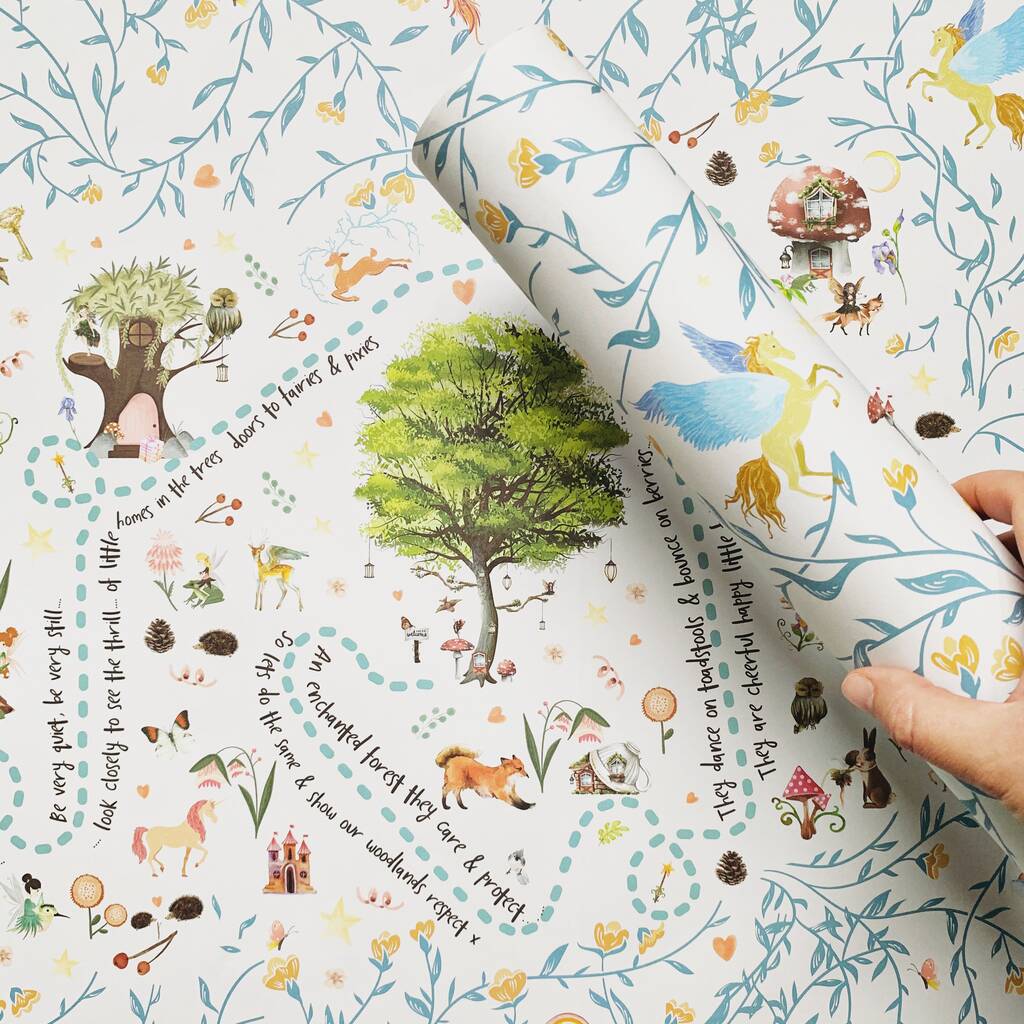 Enchanted Forest Recycled Wrapping Paper, 1 of 4
