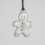 Gingerbread Man Pewter Christmas Decoration, thumbnail 2 of 2