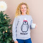 Personalised Applique Penguin Christmas Jumper, thumbnail 1 of 7