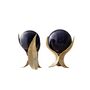 Set Of Two Feather Marble Sphere Decor Set – Gold And Blue, thumbnail 2 of 2