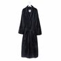 Women's Egyptian Cotton Dressing Gown Baroness Navy, thumbnail 1 of 4