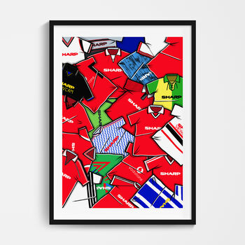 Manchester United Football Shirt Mash Up Print, 2 of 3