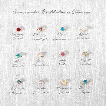 Initial Disc And Birthstone Bracelet Wedding Gift Set, 4 of 12