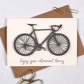 Personalised Cyclists Papercut Bicycle Birthday Card, 5 of 6