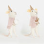 Pair Of Star And Snowball Pink Mice Felt Decorations, thumbnail 4 of 5