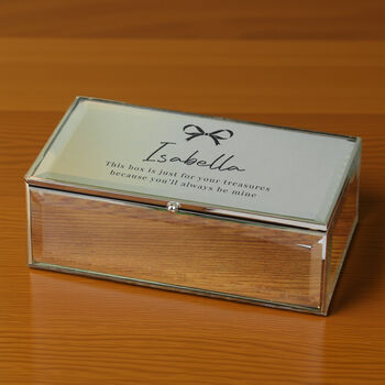 Personalised Bow Mirrored Jewellery Box, 2 of 5