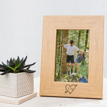 Personalised Couples Carved Heart Photo Frame, 3 of 7