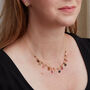 Tourmaline Silver Gold Plated Bead Necklace, thumbnail 2 of 12