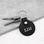 Handmade Personalised Round Leather Keyring, thumbnail 1 of 5