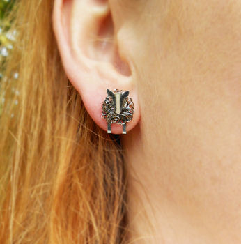 Handcrafted Silver Zwartbles Sheep Stud Earrings, 2 of 2