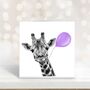 Floating Friends Giraffe Balloon Card, thumbnail 2 of 9