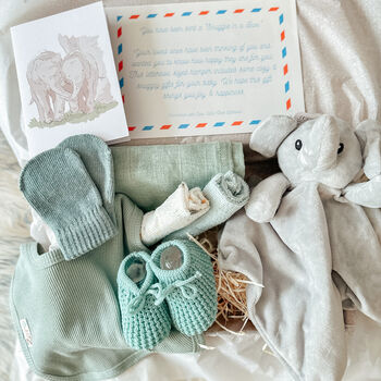 Elephant Baby Gift, Green, Beige, Grey, Pink Or Blue, 5 of 12