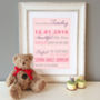 Personalised Baby Birth Details Print, thumbnail 5 of 11