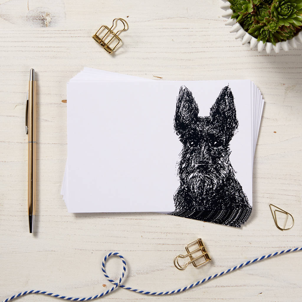 Scottie Dog Note Cards 10pck By Cherith Harrison