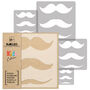 Reusable Plastic Stencils Five Mustache With Brushes, thumbnail 2 of 5