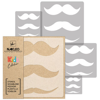 Reusable Plastic Stencils Five Mustache With Brushes, 2 of 5