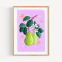 Pears Art Print Lilac, thumbnail 1 of 5