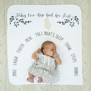 Personalised Baby's First Milestones Blanket, 4 of 6