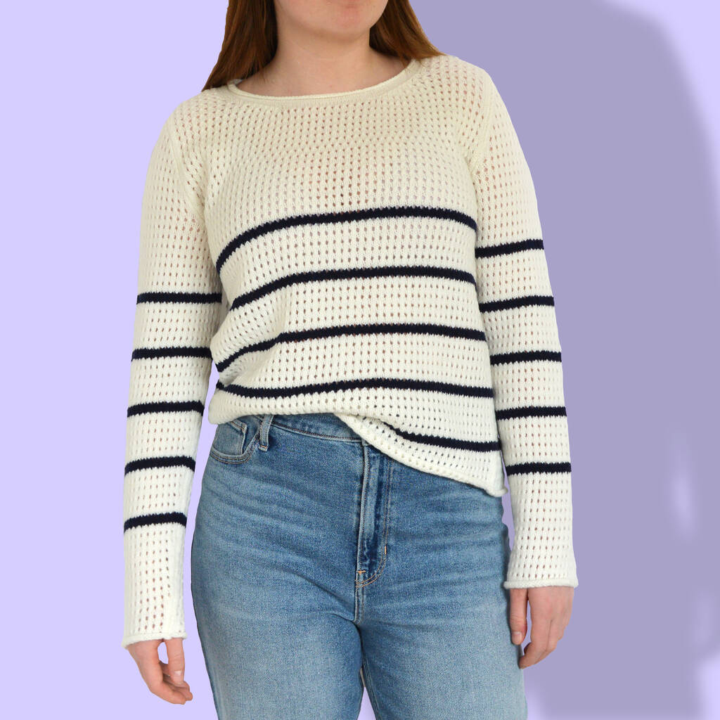 Lace Breton Sweater Knitting Kit, 1 of 10