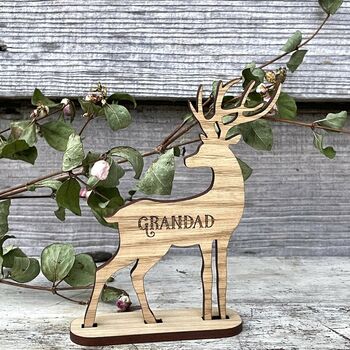 Wooden Personalised Deer Table Place Names, 3 of 5