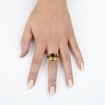 Emerald Cut Crocodile Ring Gold, 6 of 6