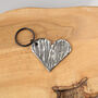 Textured Love Heart Iron Keyring. Available In Two Designs, thumbnail 2 of 8