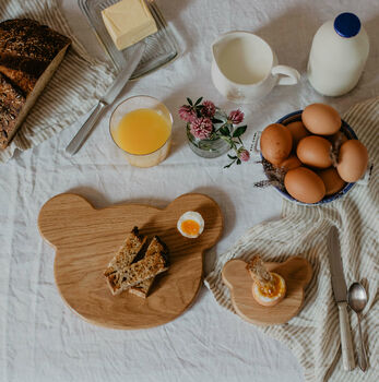 Wooden Bear Breakfast Board And Egg Cup Set, 12 of 12