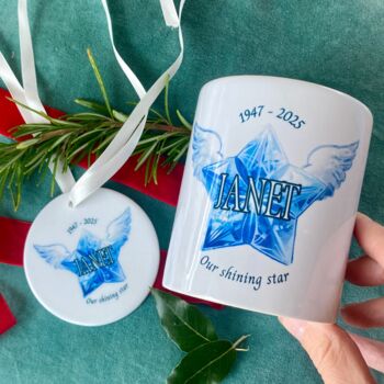 'Angel Star' Personalised Memorial Christmas Decoration, 4 of 4