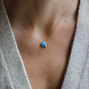 December Turquoise Fine Cord Birthstone Necklace, 3 of 6