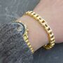 Gold Men's Sterling Silver Bike Chain Bracelet, thumbnail 1 of 6