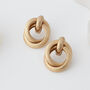 Matte Finish Multi Linked Interlock Hoop Earrings, thumbnail 1 of 6