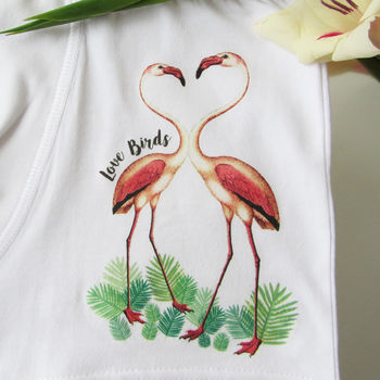 Love Birds, Flamingo, Personalised Men's Pants, 3 of 6