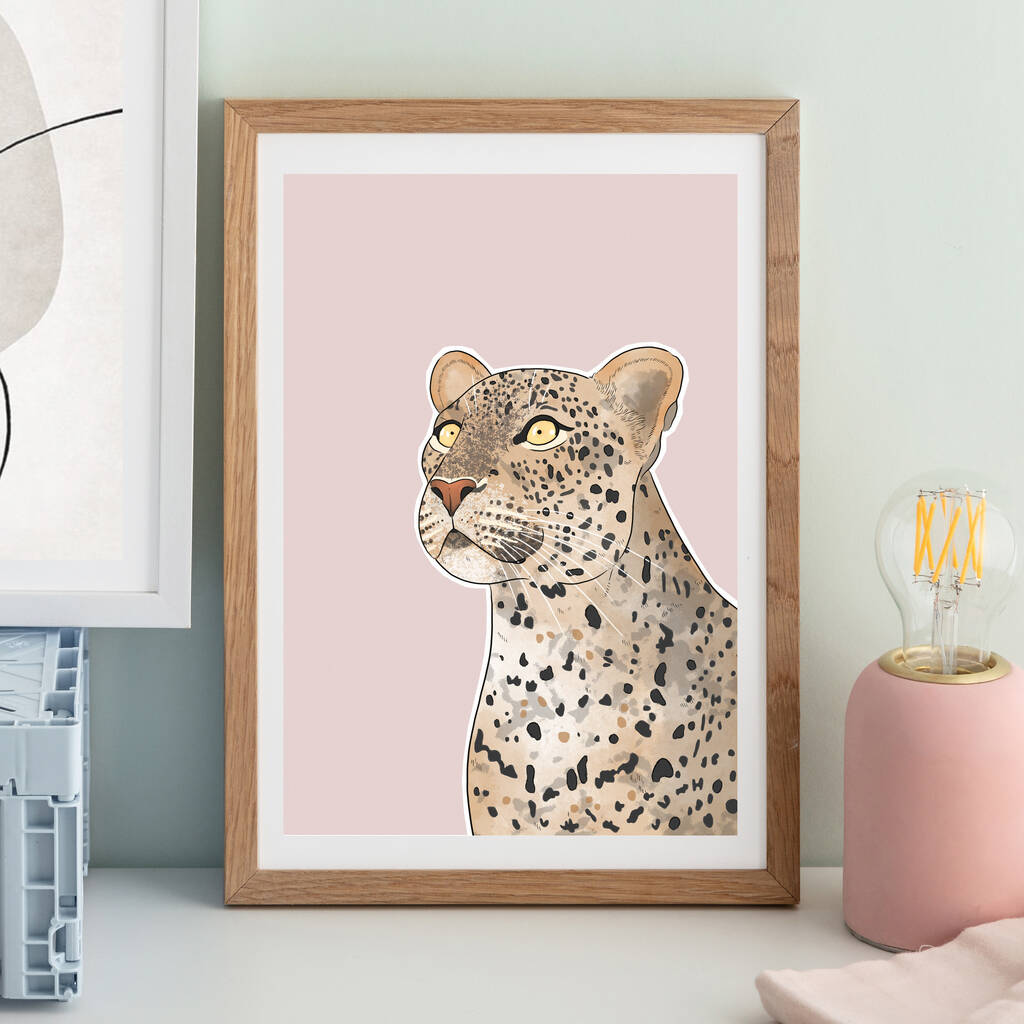 Personalised Leopard Wall Art Print By Florence and Ottie