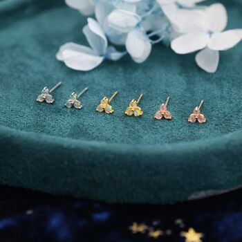 Opal Trio Stud Earrings In Sterling Silver, 2 of 10