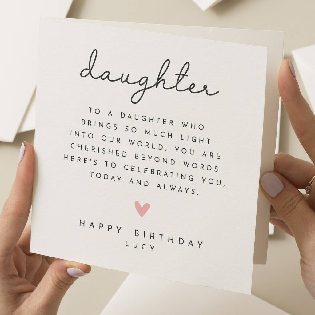 Daughter Personalised Poem Birthday Card By Twist Stationery