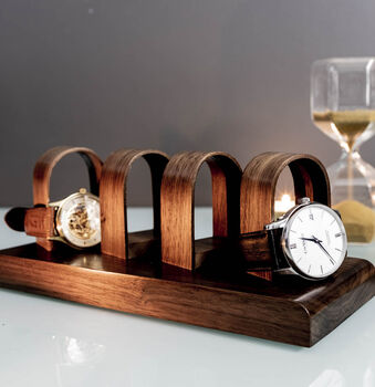 Luxury Walnut Quad Watch Stand Display Personalised, 2 of 4