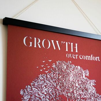 Inspirational 'Growth' Red Papercut Wall Art, 6 of 9
