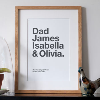 Personalised Typographic Family Names Print, 7 of 10