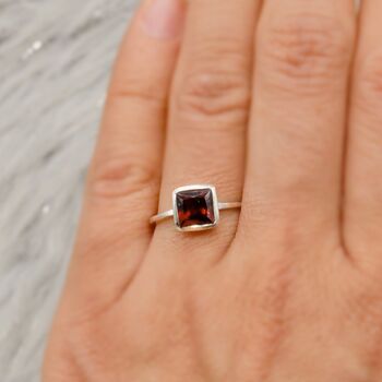 Red Garnet 925 Silver Ring: January Birthstone, 11 of 11