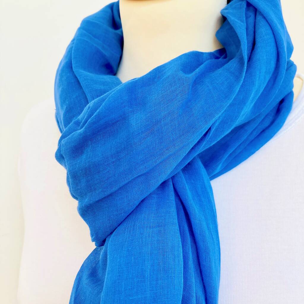 Cobalt Blue Cotton Scarf By Chapel Cards