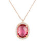 Beatrice Oval Gemstone Necklace Rose Gold Plated Silver, thumbnail 7 of 12