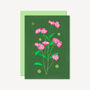 Delicate Floral Card Green, thumbnail 1 of 2