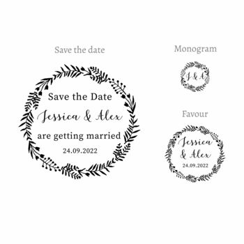 Folk Wreath Save The Date Stamp, 4 of 6